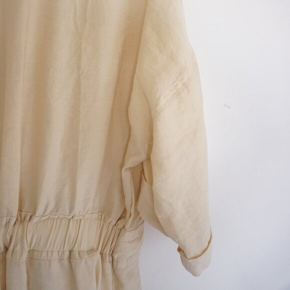 Zara Cream Bohemian Boho Breathable Short Sleeve Shorts Romper M - Picture 14 of 16